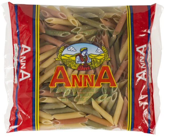 Anna Tricolor Penne Rigate  1 LB